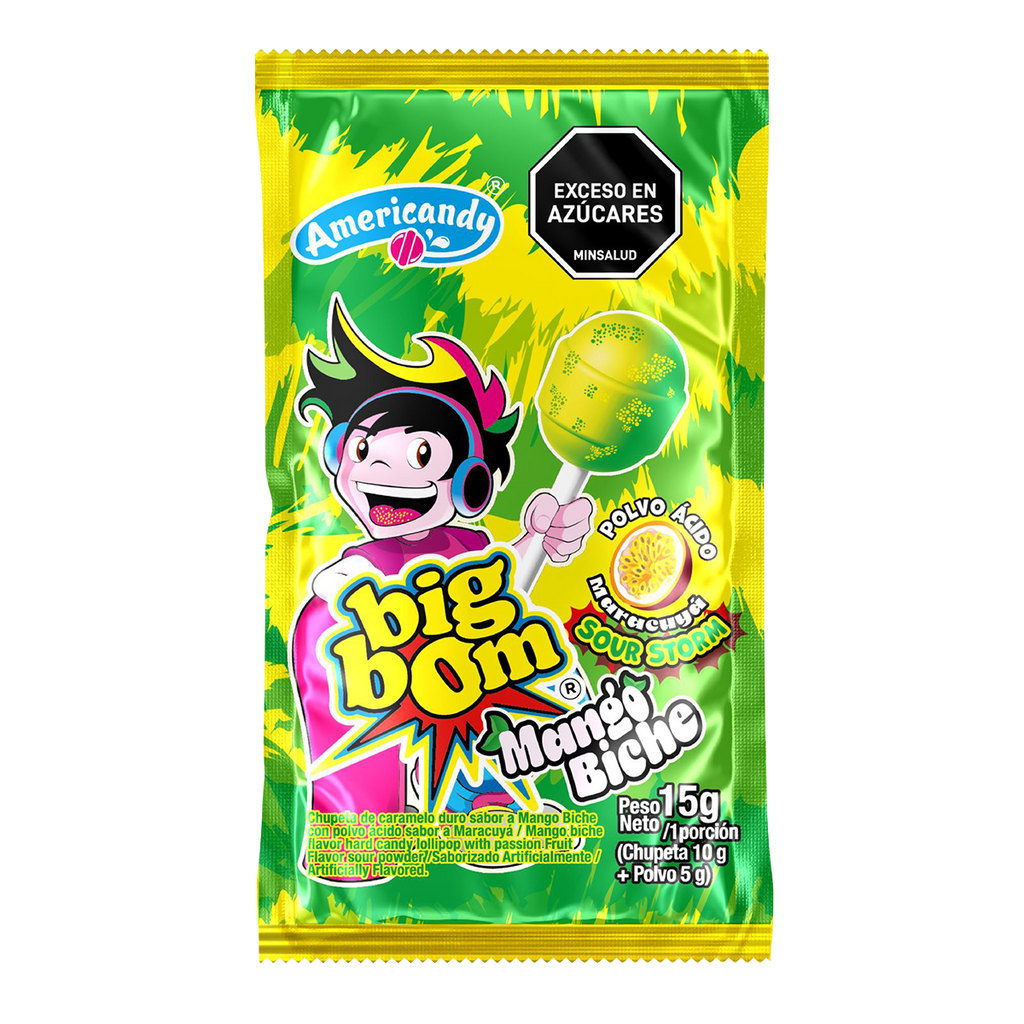 CHUPETIN BIG BOM MANGO Y FRUTOS TROPICALES + POLVO ACIDO