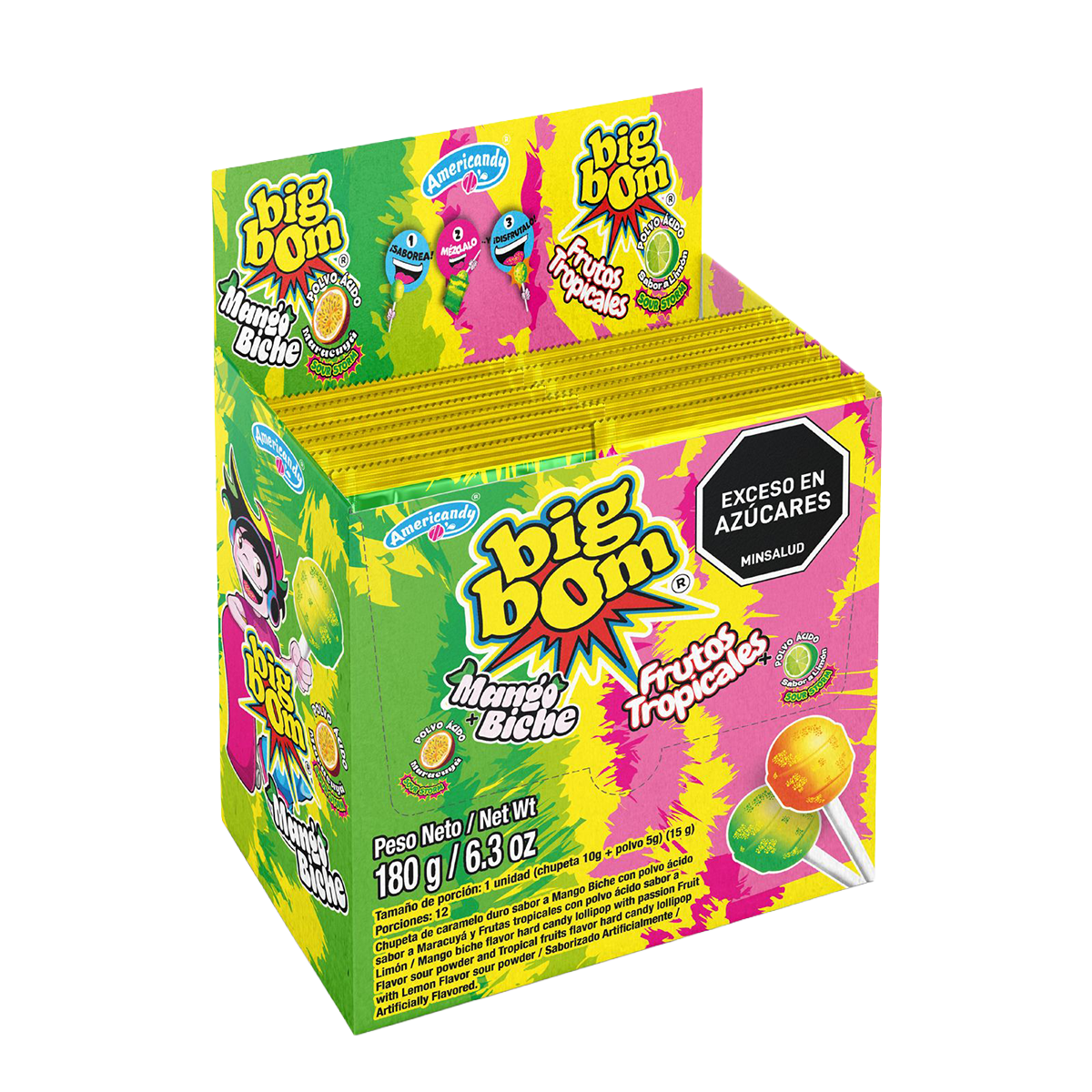 CHUPETIN BIG BOM MANGO Y FRUTOS TROPICALES + POLVO ACIDO