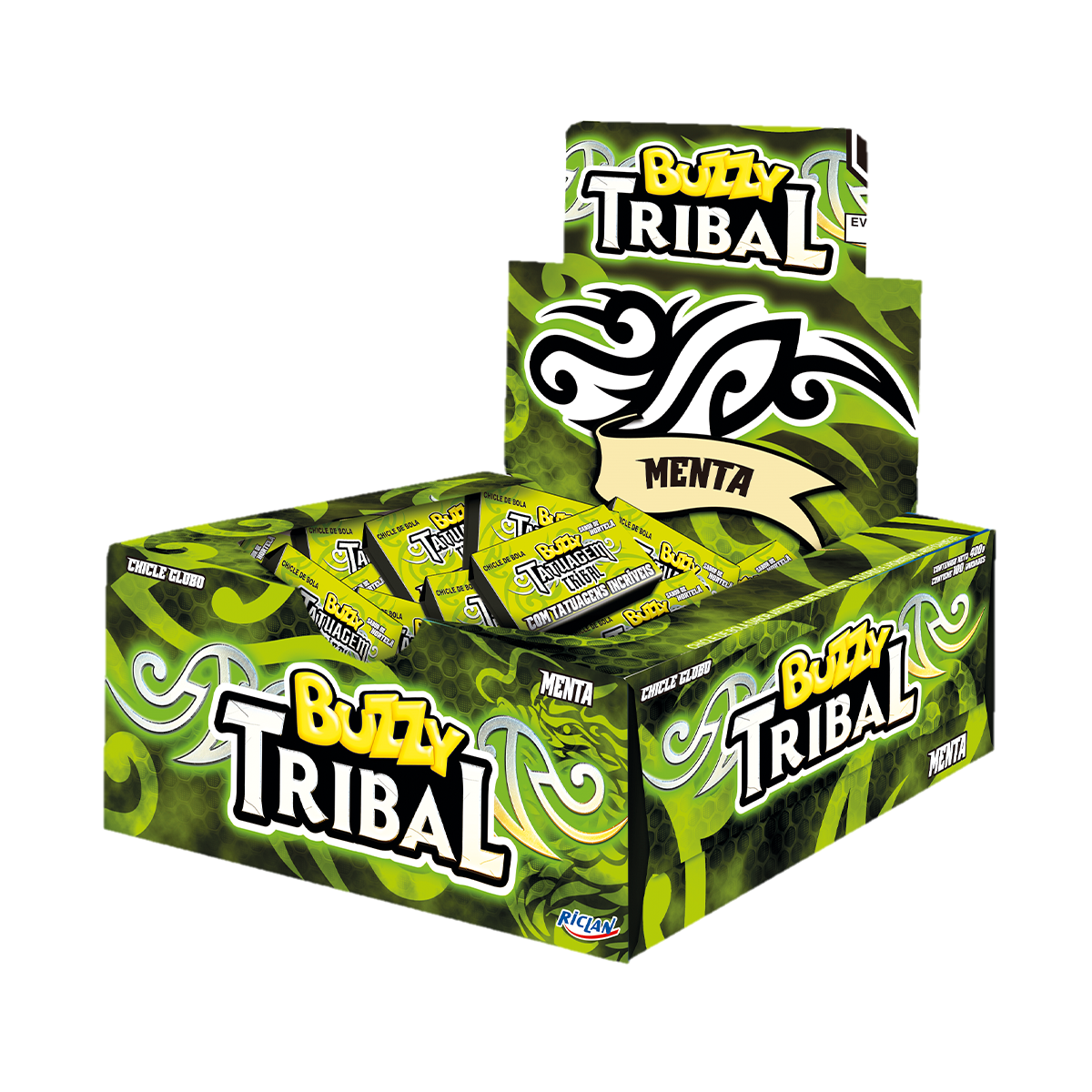 CHICLES BUZZY TRIBAL TATTO MENTA