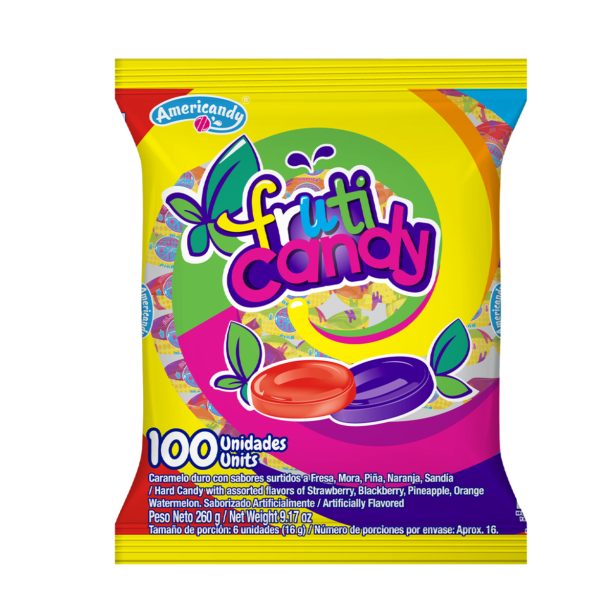 CARAMELO FRUTI CANDY - 100 UNIDADES