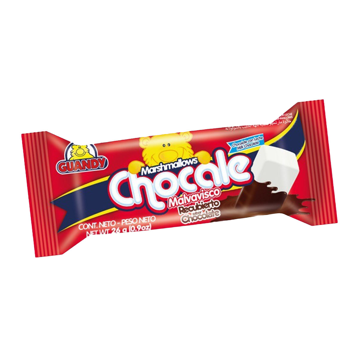 CHOCALE MALVAVISCO CUBIERTO DE CHOCOLATE - TIRA 12 UNIDADES