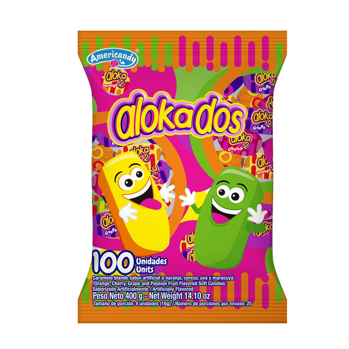 CARAMELO BLANDO ALOKADOS MIX - 100 UNIDADES