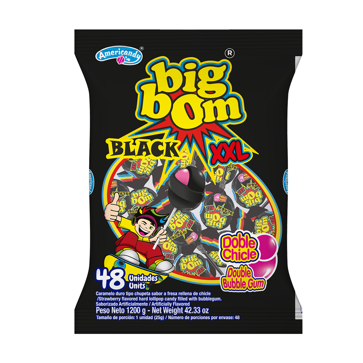 CHUPETIN BIGBOM BLACK XXL - 48 UNIDADES