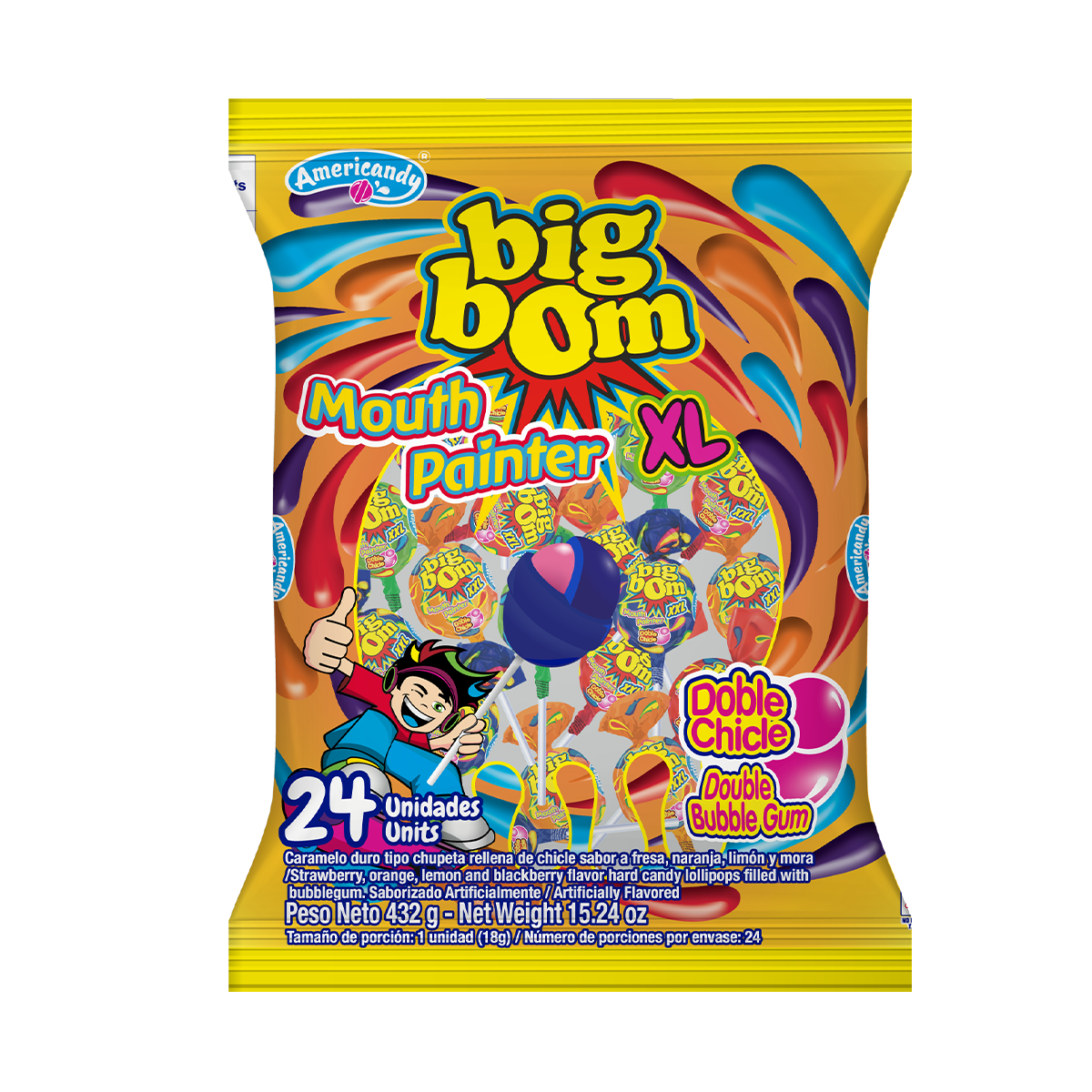 CHUPETIN BIG BOM PINTA LABIOS XL - 24 UNIDADES