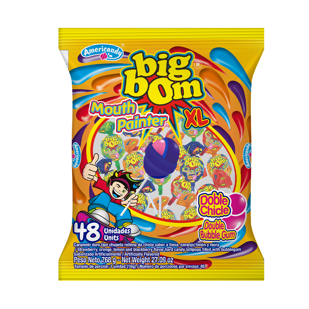 CHUPETIN BIG BOM PINTA LABIOS XL - 48 UNIDADES