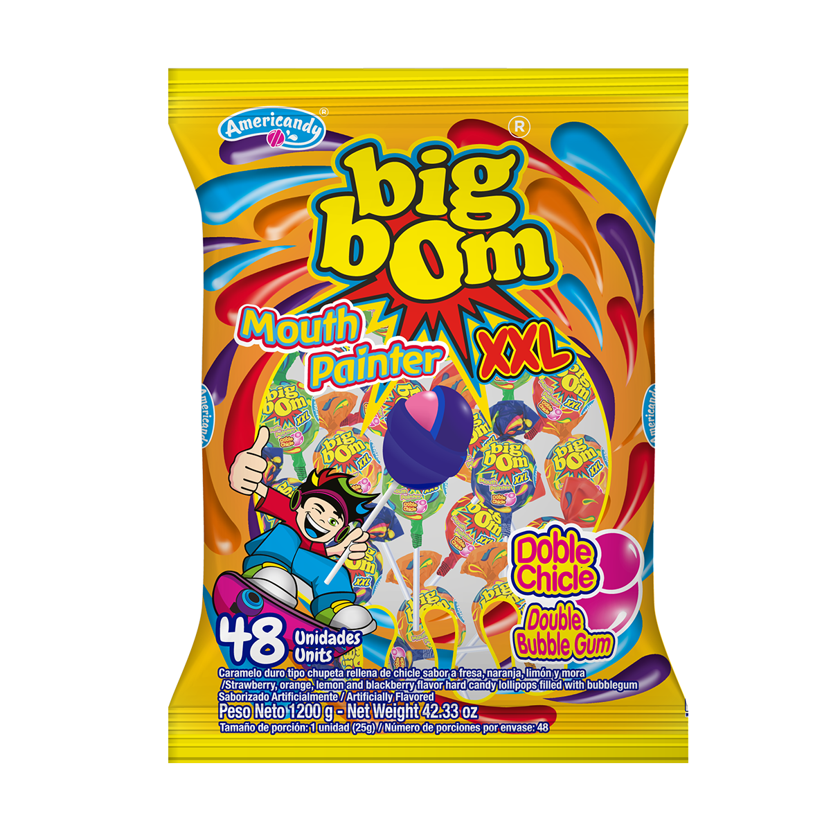 CHUPETIN BIG BOM PINTA LABIOS XXL - 48 UNIDADES