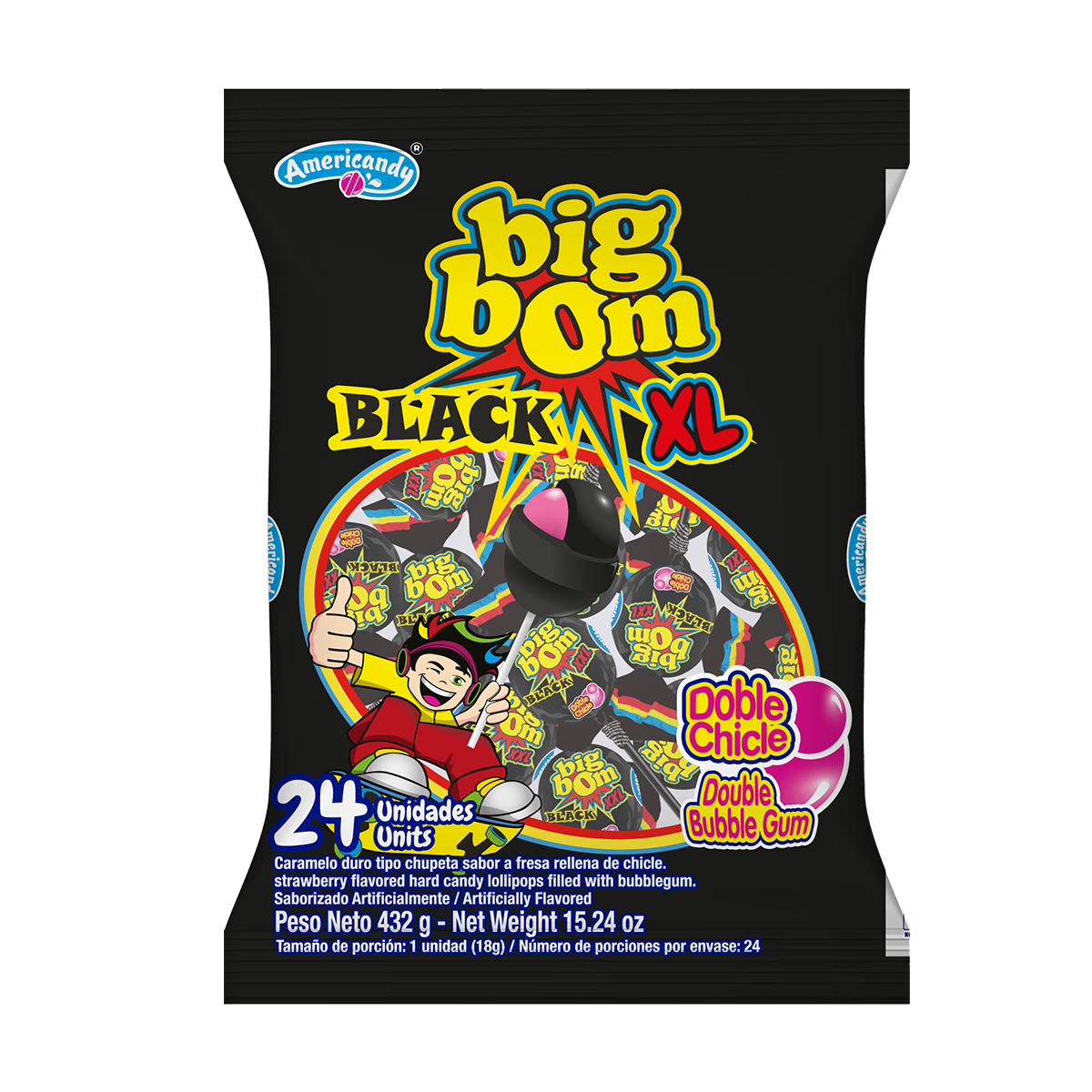 CHUPETIN BIGBOM BLACK XL - 24 UNIDADES