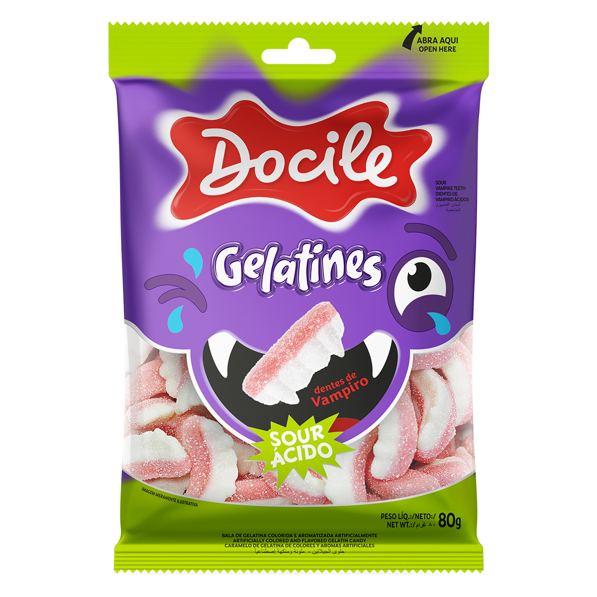 GELATINES DIENTES DE VAMPIRO ACIDOS - 80 g