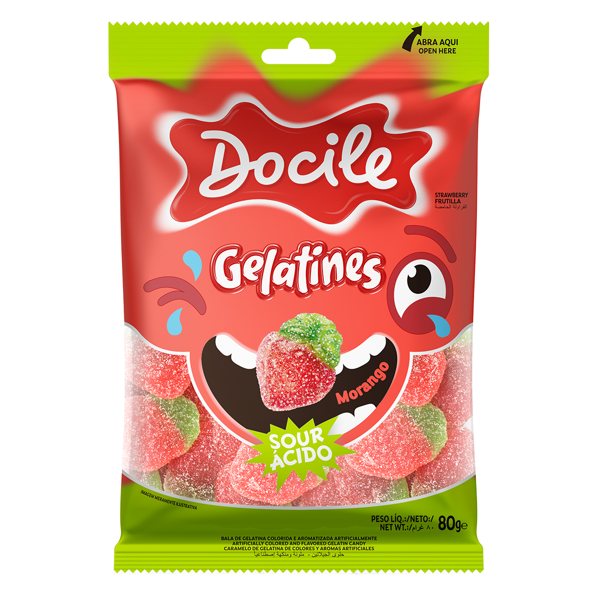 GELATINES FRESA ACIDA - 80 g
